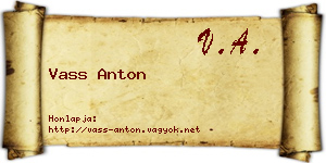 Vass Anton névjegykártya