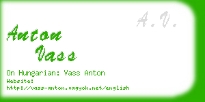 anton vass business card